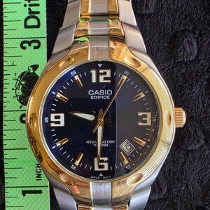 Item #W97 Casio Edifice Blue face 1.75 in face 8.5in circumference Watch